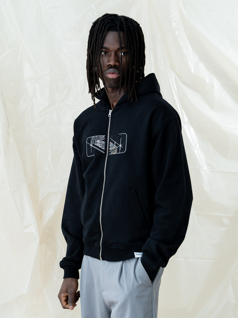 As We Cross the Street | Zip Hoodie Black - maezen