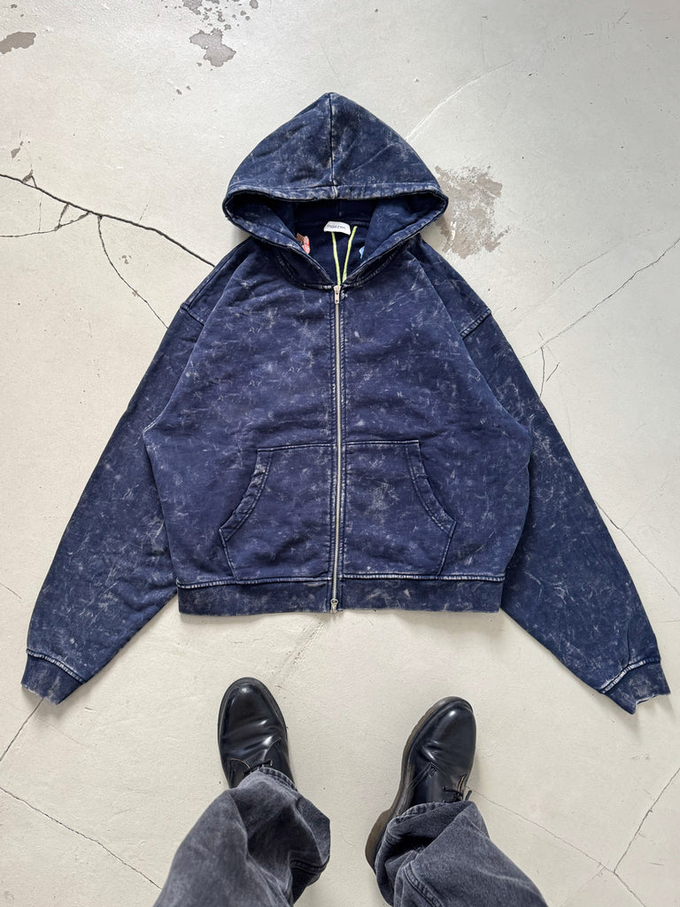 Flowers for maezen | Zip-Hoodie Washed Navy - maezen