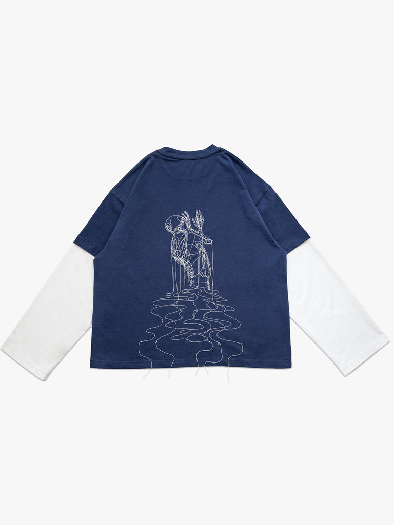 Gravis | Longsleeve Navy White - maezen