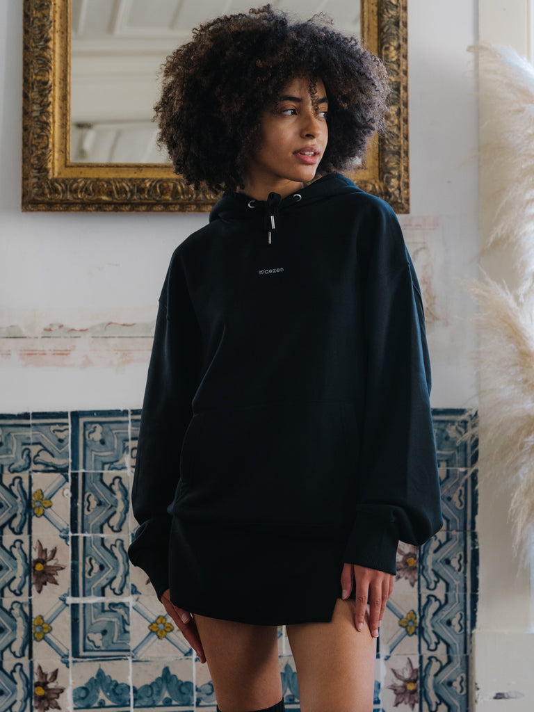 When you cross my mind | Hoodie Black - maezen