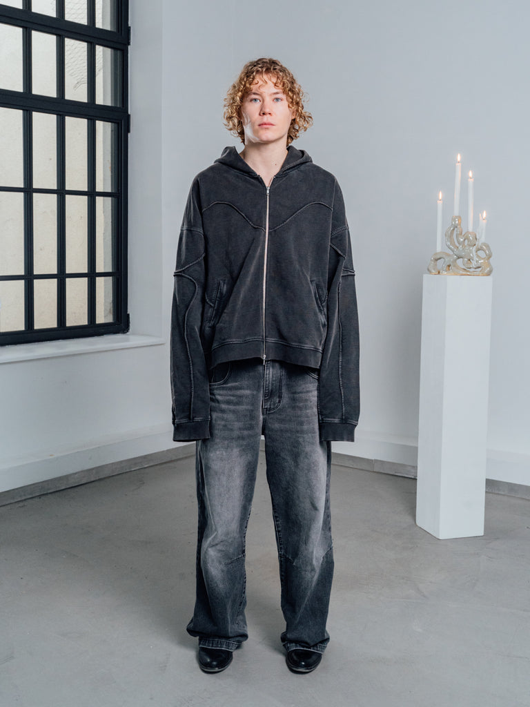 Tau | Zip-Hoodie Stone Grey - maezen