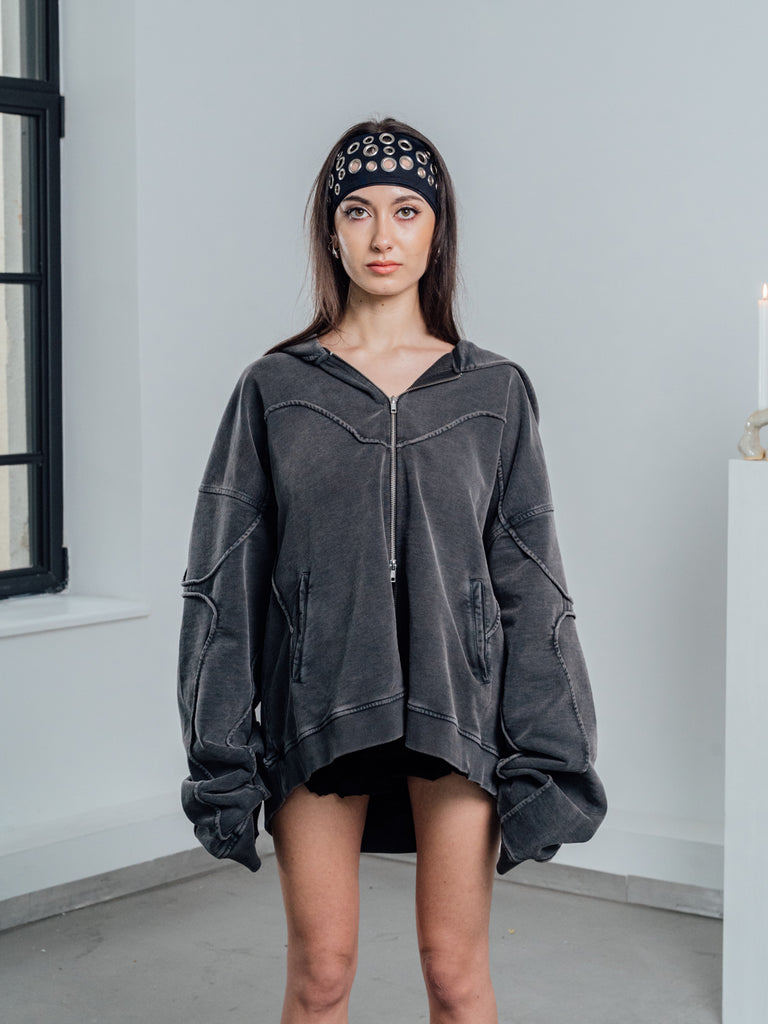 Tau | Zip-Hoodie Stone Grey - maezen