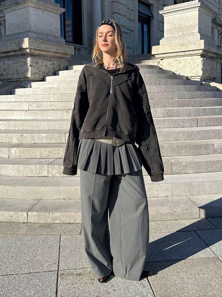 Tau | Zip-Hoodie Stone Grey - maezen