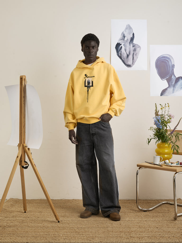 Monument | Hoodie Washed Yellow - maezen