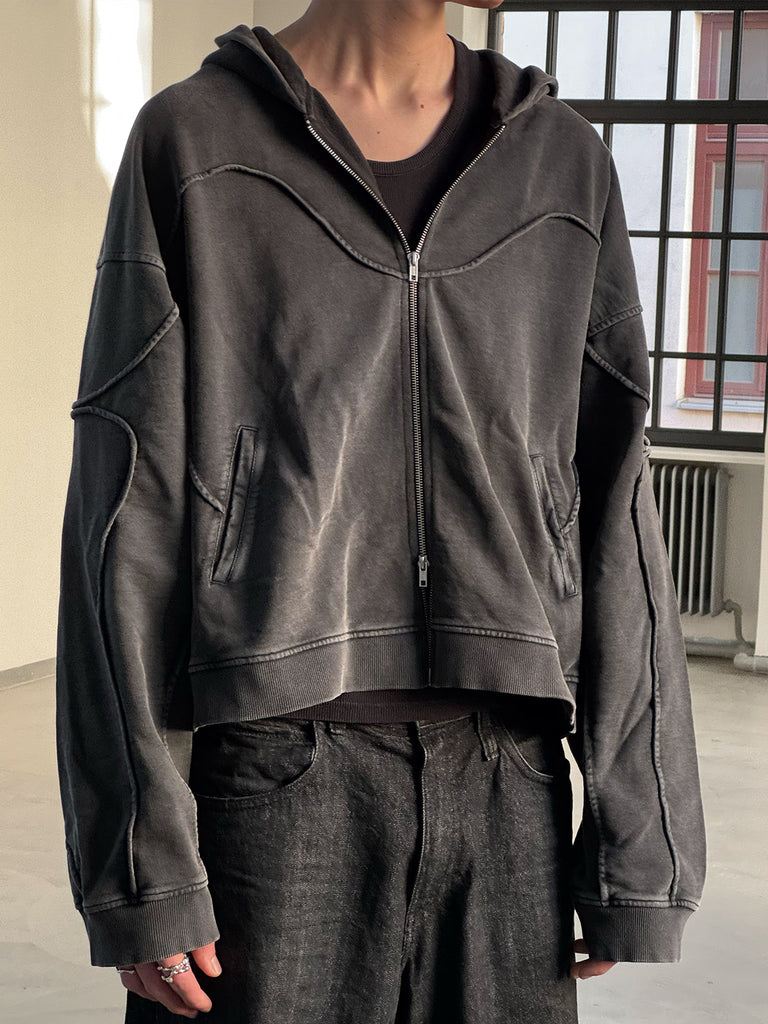 Tau | Zip-Hoodie Stone Grey - maezen