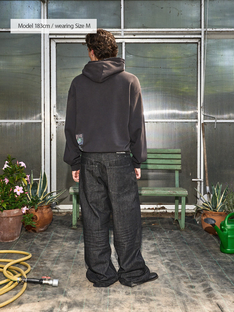 Flowers for You | Hoodie Washed Black - maezen