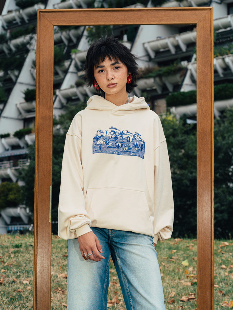 Garden of Delights | Hoodie Natural Raw - maezen