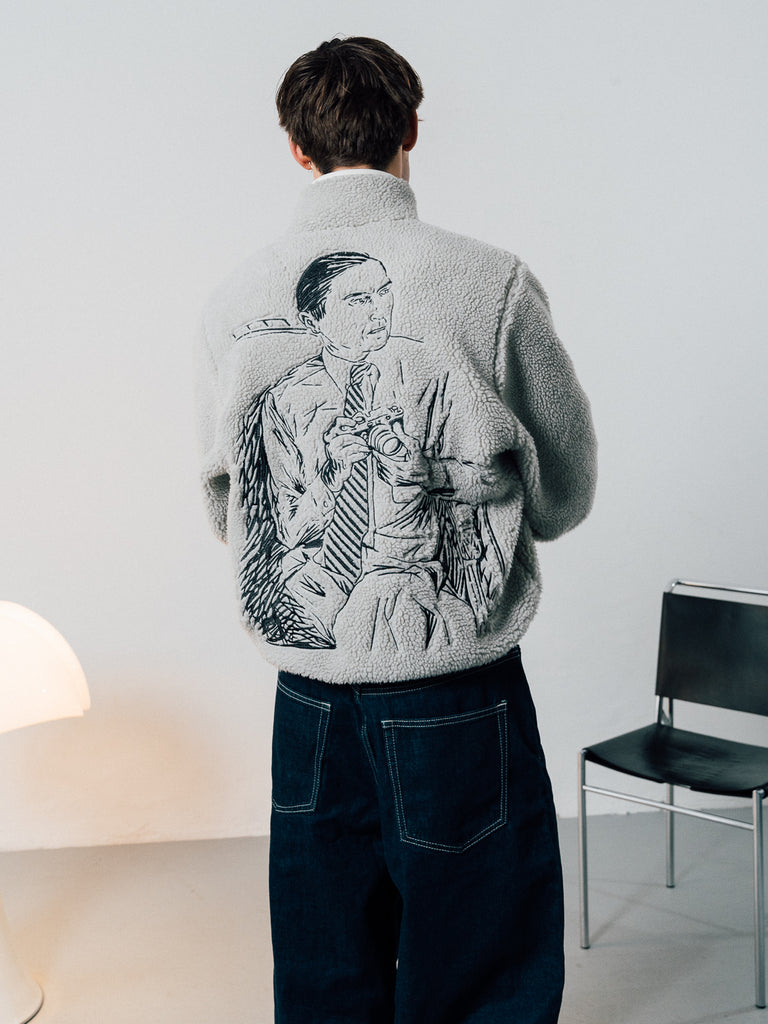 Le Regardeur | Fleece Jacket Stone Grey - maezen