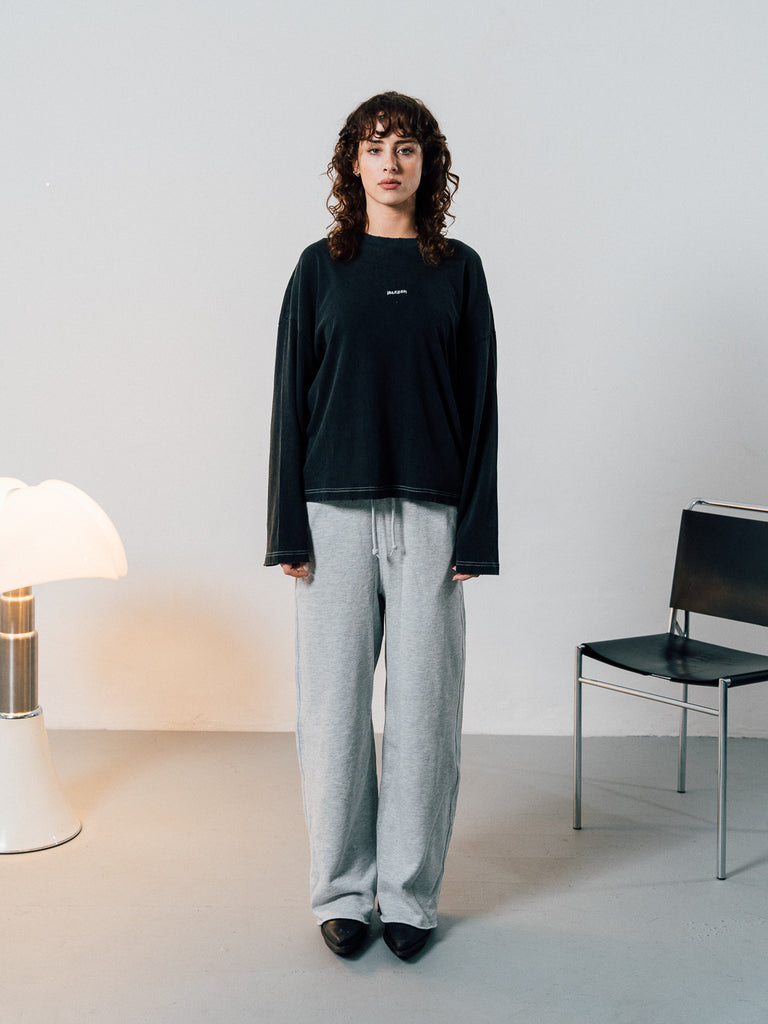 Internet Faces | Longsleeve Washed Black - maezen