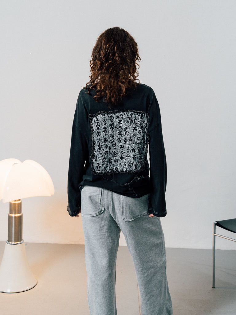 Internet Faces | Longsleeve Washed Black - maezen