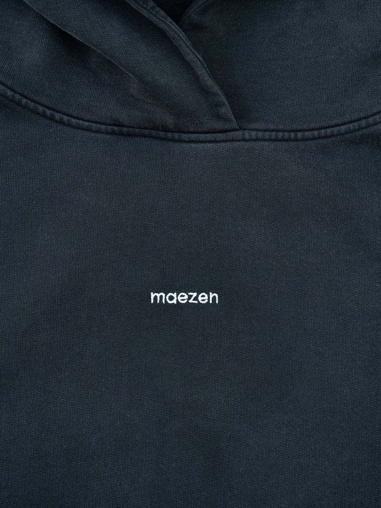 When you cross my mind | Hoodie Washed Black - maezen