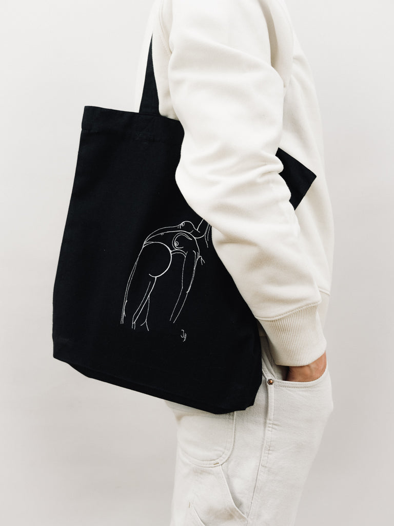 Worn Out - Feet First | Tote Bag BLACK EDITION - maezen